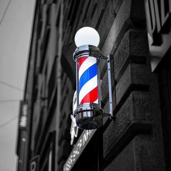 Стійка рекламна для барберів Barber`s pole із плафоном IR_04744 фото