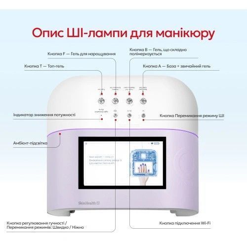 Лампа для манікюру AI ONail зі штучним інтелектом, purple KV_ai_onail_purp фото