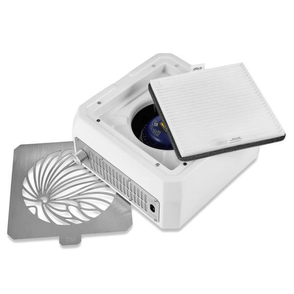 Настільна манікюрна витяжка з HEPA фільтром Microstop Base, колір білий (сітка металік) MST_base_w_sm фото