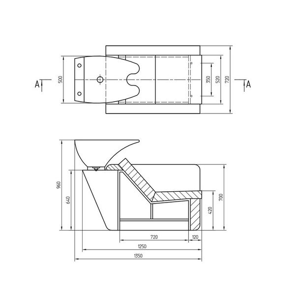 Парикмахерская мойка 1004 с подножкой KR_mkp-1004 фото