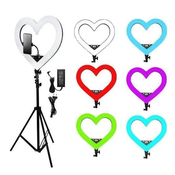 Кільцева лампа Heart RGB зі штативом та утримувачем телефону EX_heart_rgb_49 фото