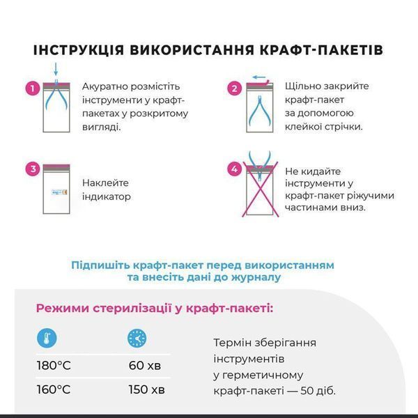 Пакеты для стерилизации Microstop Pro с индикатором 4 класса 100&times;200 мм, 100 шт MST_kraft_mik_pro_100x200 фото