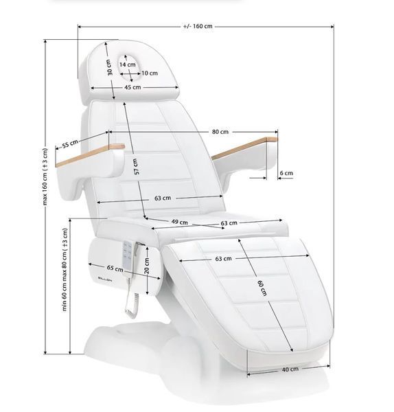 Косметологічна електрична кушетка Sillon Lux 273B (3 мотори), white FRG_273b фото