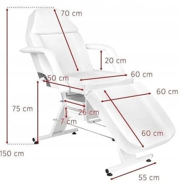 Косметологическая кушетка A-205 белая FRG_a_205_w фото