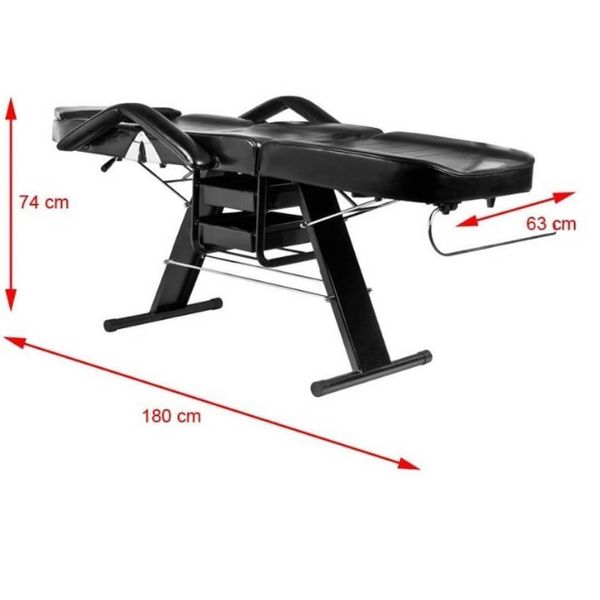 Косметологічна кушетка A-205 чорна FRG_a_205_b фото