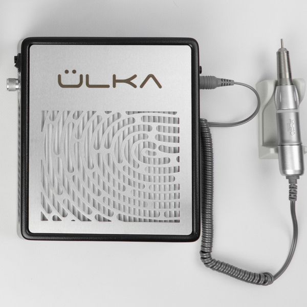 Вытяжка маникюрная настольная Ulka Handy c HEPA фильтром и подключением ручки фрезера, черная UL_handy_ryhka_b фото